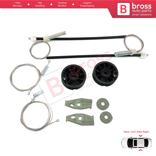 Window Regulator Repair Kit Rear Left Right for Peugeot 206 CC 2D T16 2000-2008 2-Door Coupe Cabrio 922457 922458