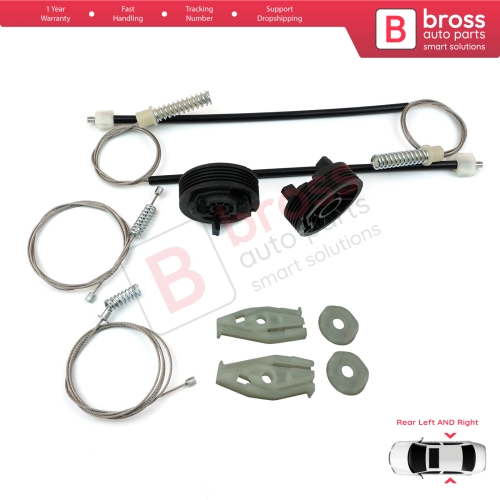 Window Regulator Repair Kit Rear Left Right for Peugeot 206 CC 2D T16 2000-2008 2-Door Coupe Cabrio 922457 922458