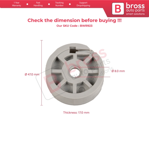 Window Regulator Wheel Front Left For Fiat Fiorino