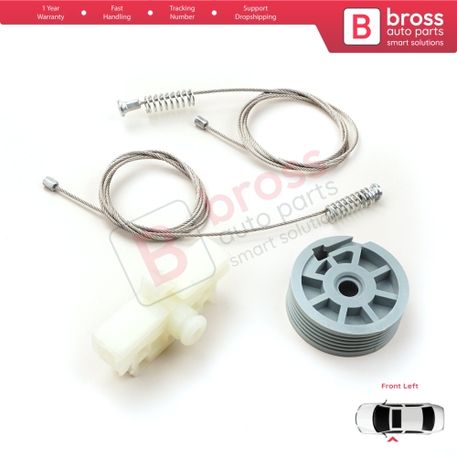 Window Regulator Repair Kit Front Left for Fiat Fiorino Qubo MK3 225 Peugeot Bipper Citroen Nemo AA 2008-2024 MPV Van 9221EP