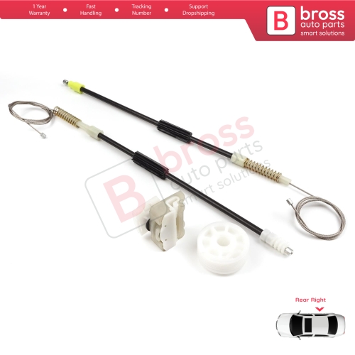 Window Regulator Repair Kit Rear Right for Mercedes S Class W140 1992-1999 4-Door Sedan 1407301246