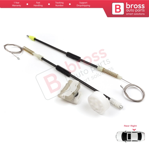 Window Regulator Repair Kit Rear Right for Mercedes S Class W140 1992-1999 4-Door Sedan 1407301246