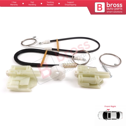 Window Regulator Repair Kit Front Right for BMW 1 E87 2003-2012 5-Door Hatchback 51337138466