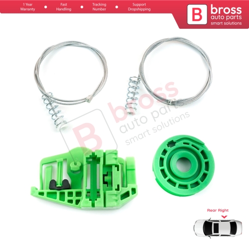 Window Regulator Repair Kit Rear Right for BMW 1 E87 2003-2012 5-Door Hatchback 51357138468