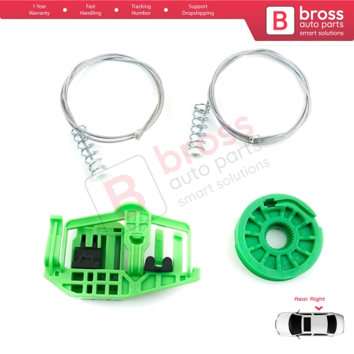Window Regulator Repair Kit Rear Right for BMW 1 E87 2003-2012 5-Door Hatchback 51357138468
