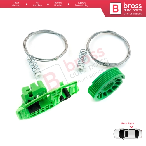 Window Regulator Repair Kit Rear Right for BMW 1 E87 2003-2012 5-Door Hatchback 51357138468