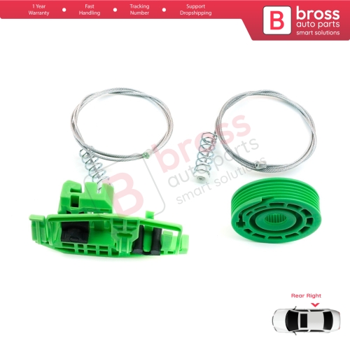 Window Regulator Repair Kit Rear Right for BMW 1 E87 2003-2012 5-Door Hatchback 51357138468