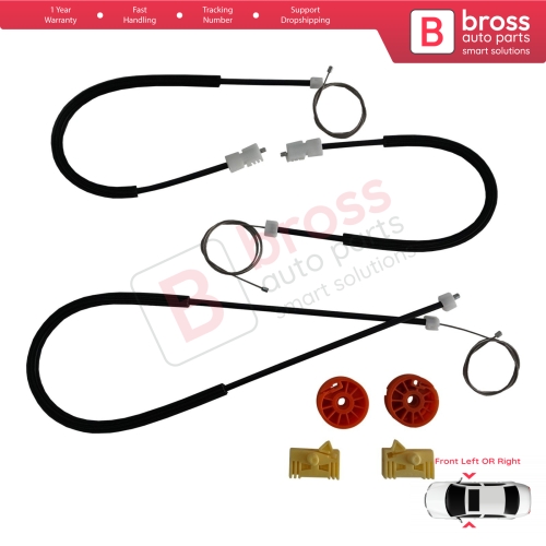 Power Window Regulator Repair Set Front Left or Right for Citroen C3 Pluriel MK1 Convertible 2003-2010 9221P1 9222N9