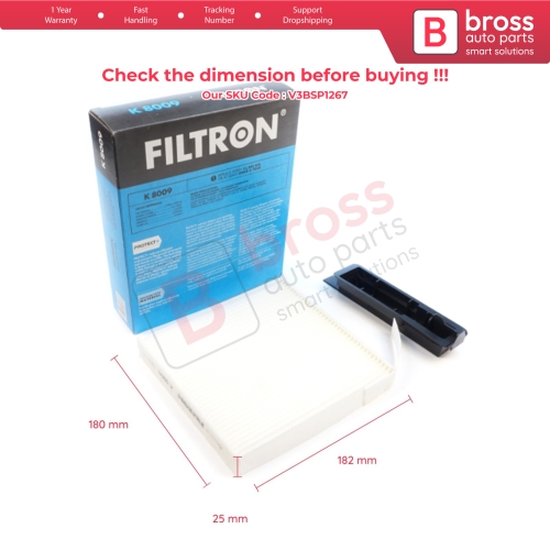 Cabin Air Particulate Pollen Filter Genuine FILTRON K 8009 for Renault Clio MK2 3 4 Duster MK1 HS Logan MK1 Sandero Stepway MK1 Twingo MK2 Wind