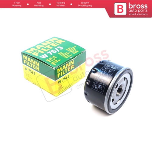 Oil Filter Genuine MANN W75/3 W 75/3 7700274177 for Nissan Almera Primera Interstar Micra Note Qashqai Tiida Kubistar NV200 Juke Primastar Terrano