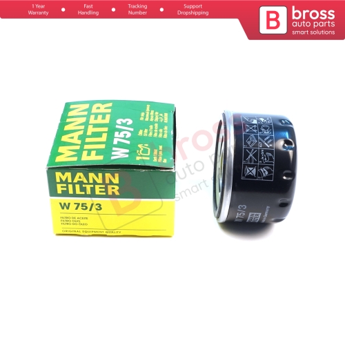 Oil Filter Genuine MANN W75/3 W 75/3 7700274177 for Vauxhall Opel Arena Movano A X70 Vivaro A X83